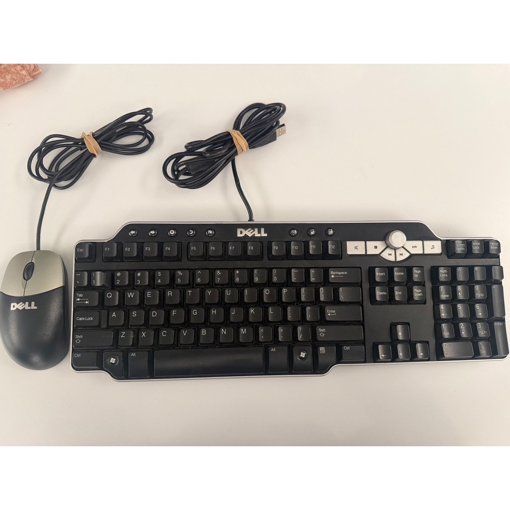 Dell SK-8135 Multimedia Keyboard and MO56UOA Optical Mouse Wired USB Set Black